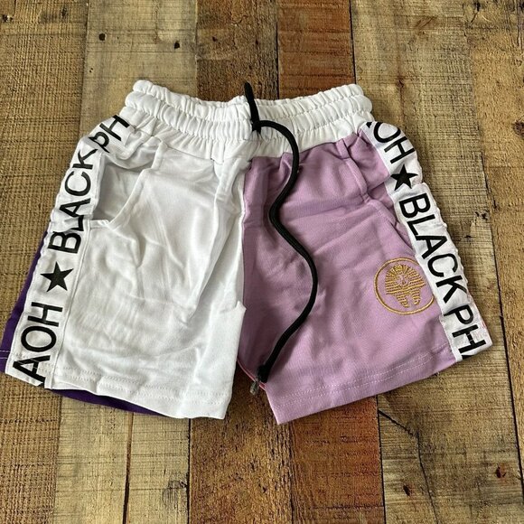 Black Pharaoh Womens Sweat suite set short sleeve top short joggers pink purple - Picture 8 of 16